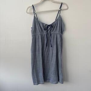 Vintage Y2K Esprit Blue and White Striped Babydoll Mini Dress